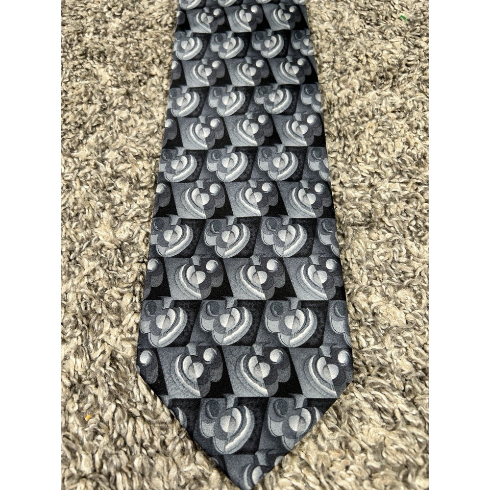 BEATLES "Eight‎ Days a Week" RARE Black/Silver VINTAGE 100% silk tie 59" X 3 ¾"